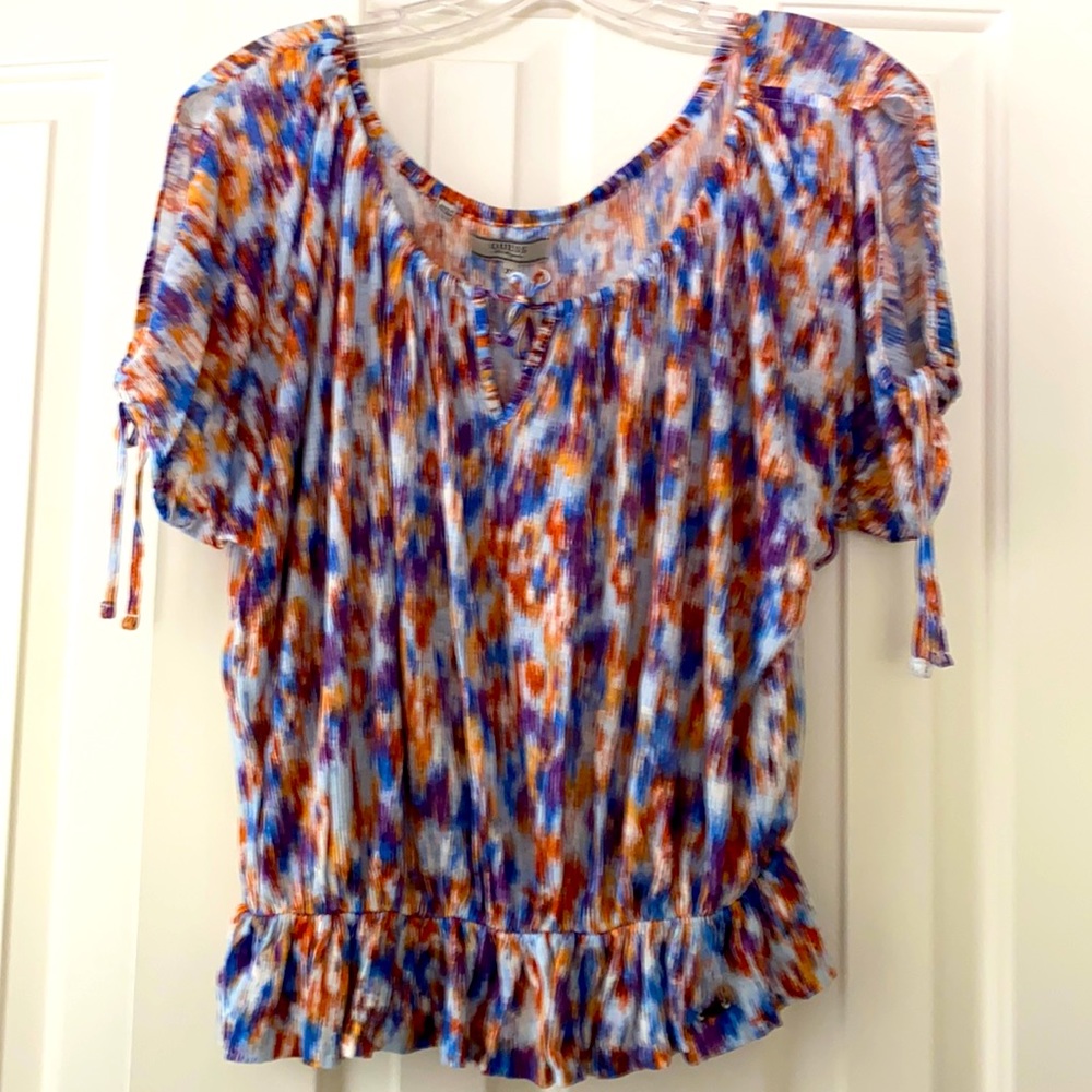 Guess  top. Feminine soft and super comfy!
